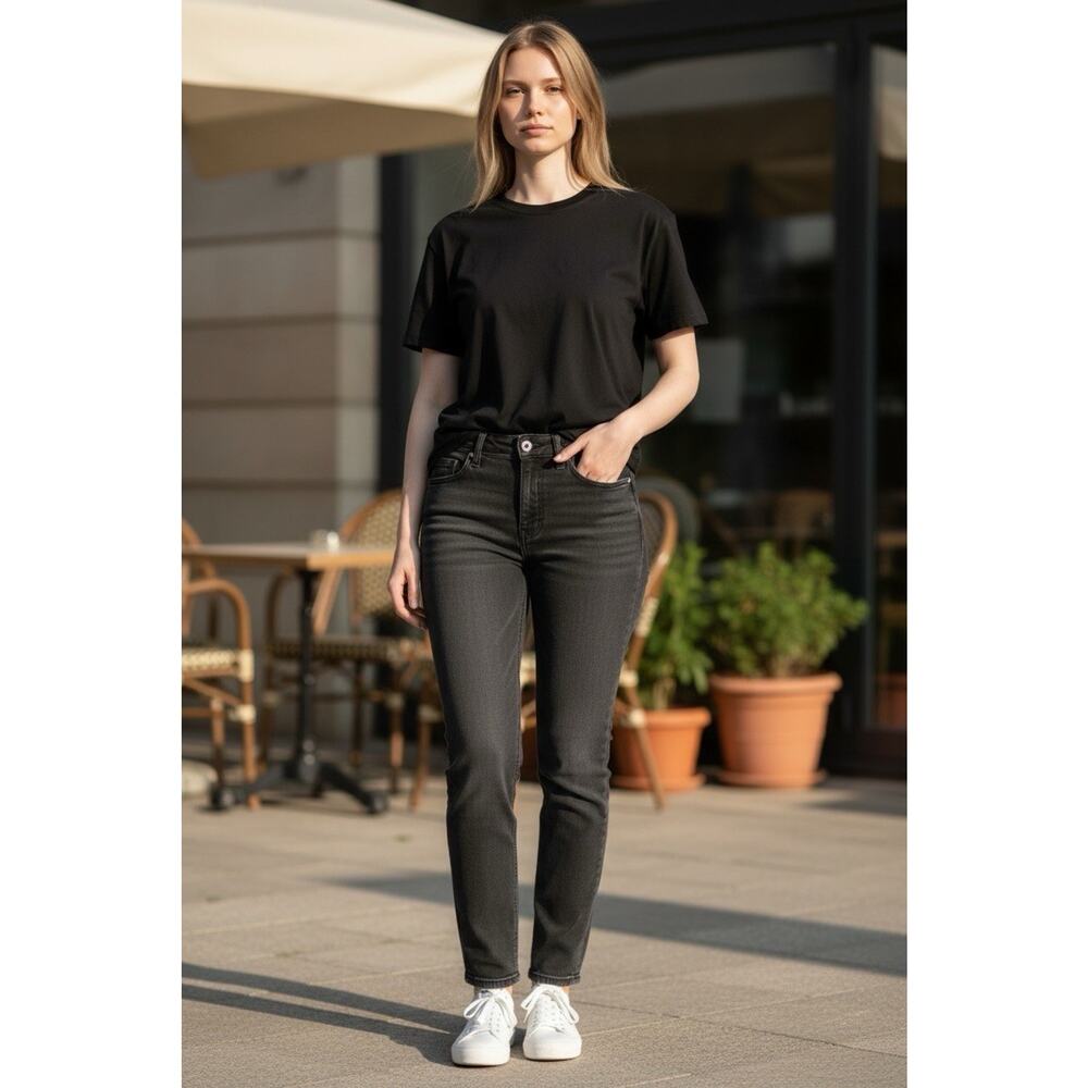 Rag & Bone Nina High Rise Ankle Skinny Jeans Womens 30 Black Coated